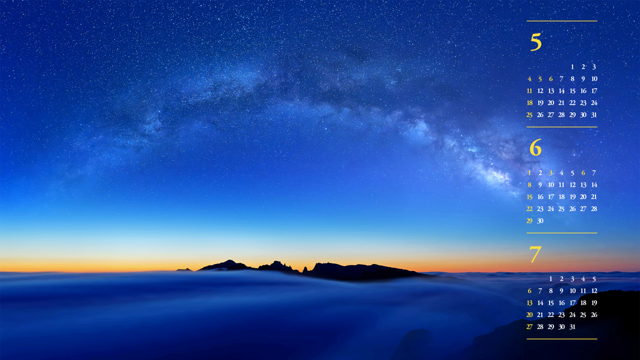 16 새벽 하늘의 은하수 B - 2025년6월 노트북배경화면