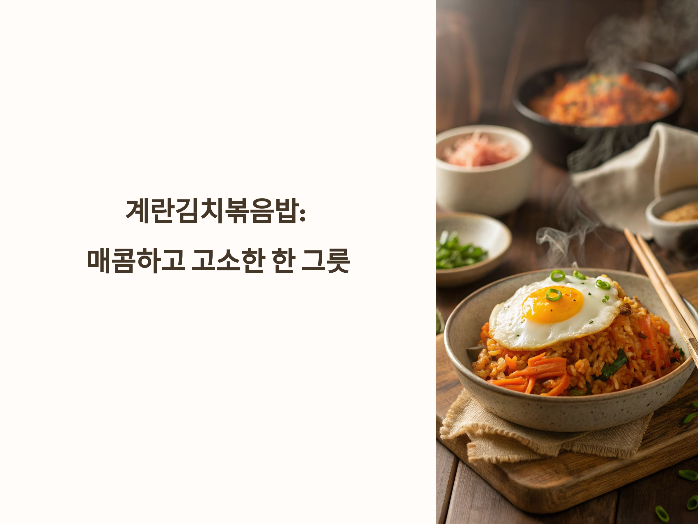 매콤하고 고소한 한 그릇, 계란김치볶음밥으로 완성하는 집밥의 품격