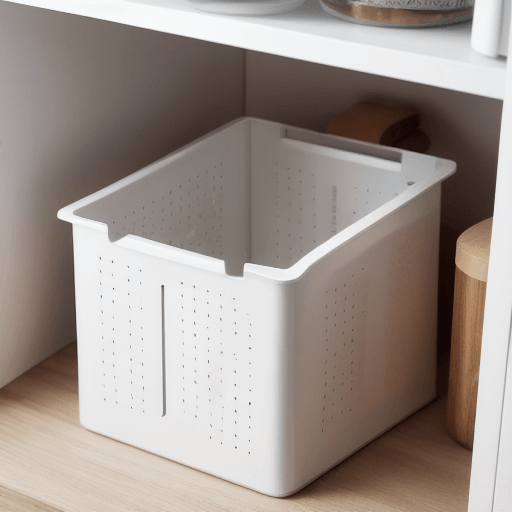 뚜껑이 없는 흰색 수납함