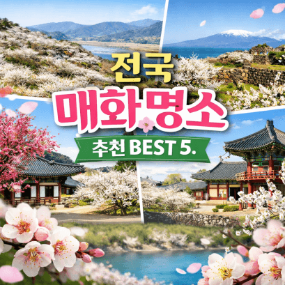 전국 매화 명소 추천 BEST 5, 광양·통도사·화엄사·휴애리 개화 시기·여행 코스 추천