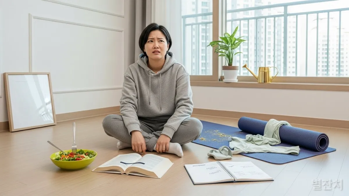 새해 결심 실패로 좌절하는 한국인