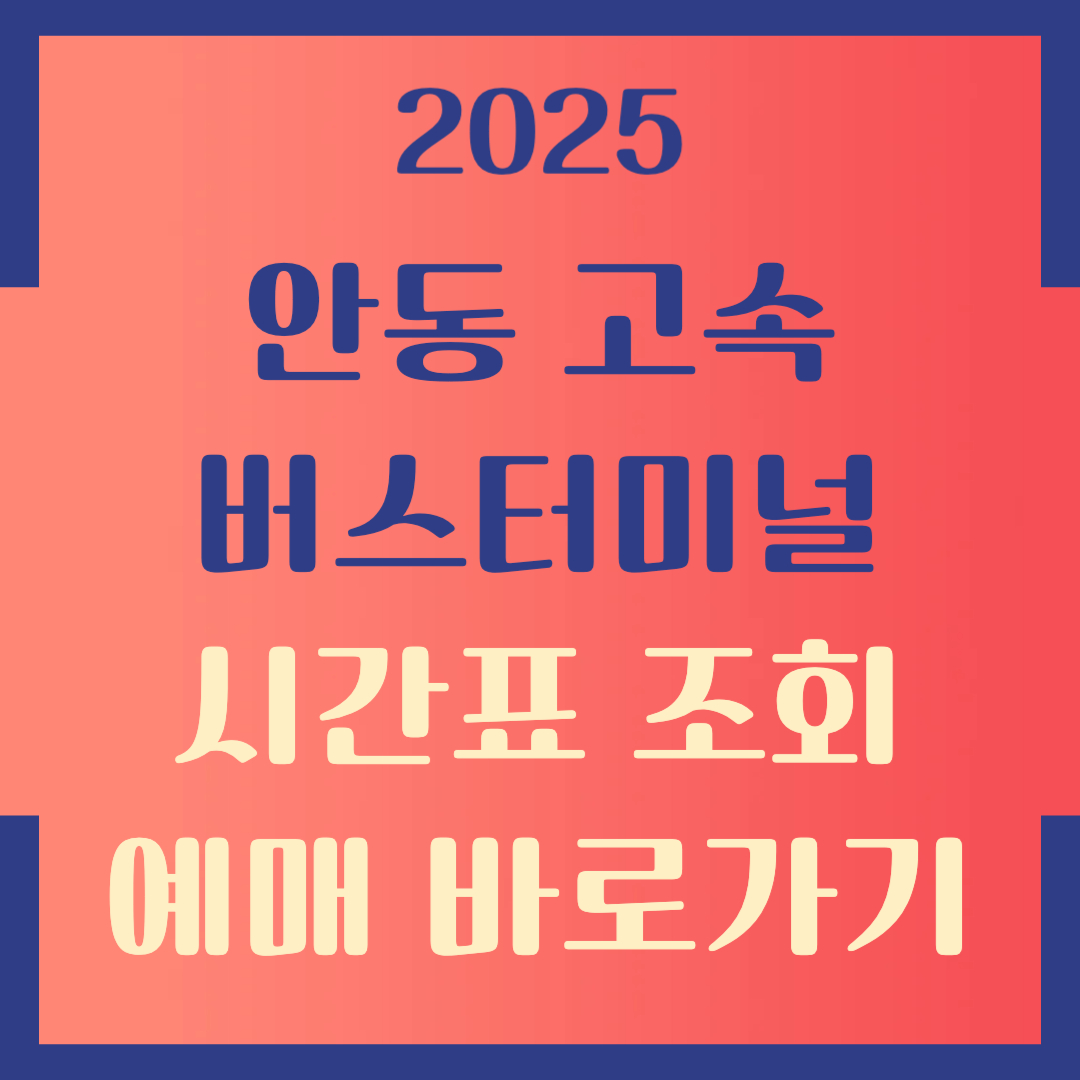 안동고속버스터미널 시간표 예매