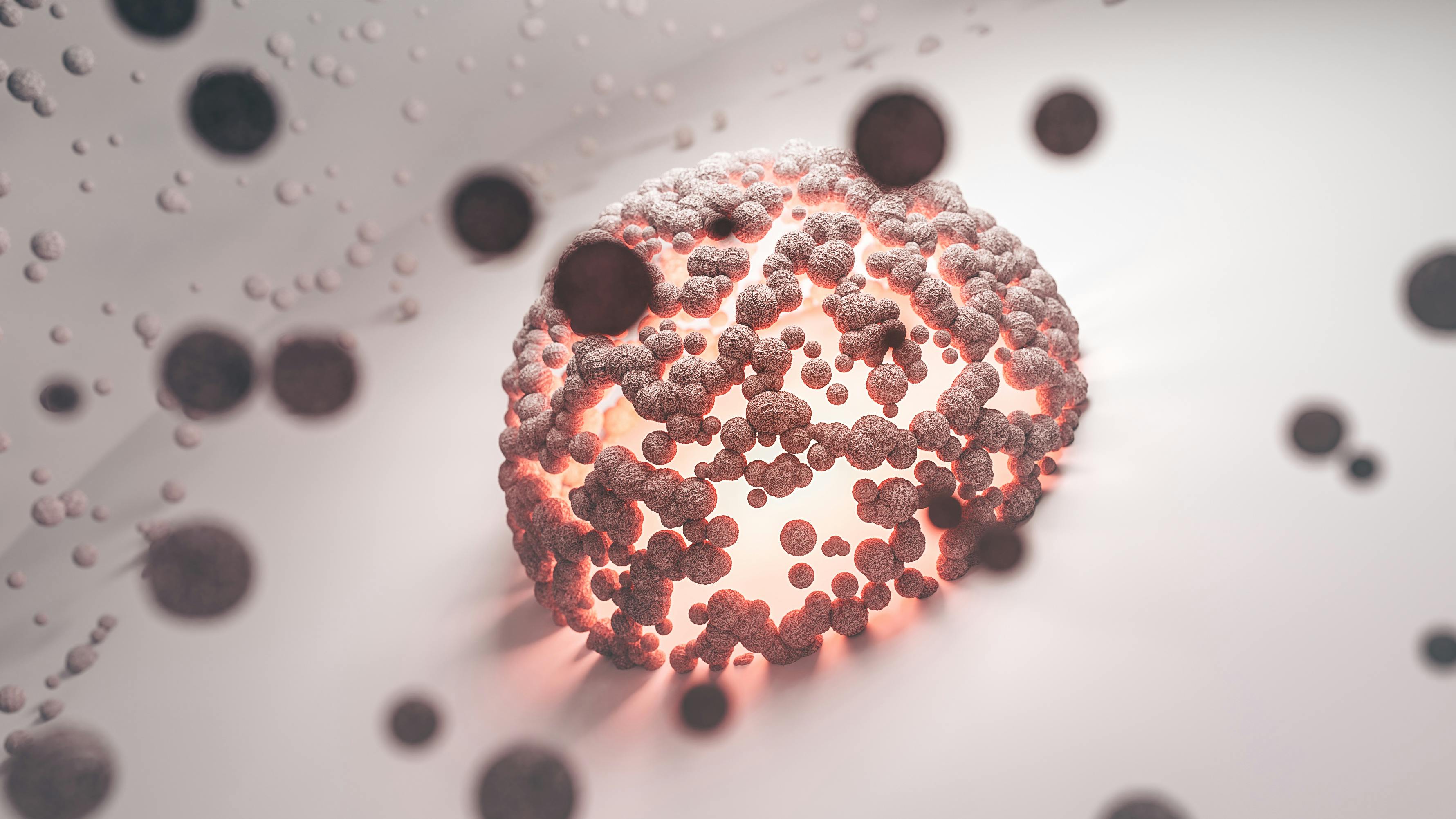 뇌 처럼 생긴 모양의 동그라미들이 모여있는 사진