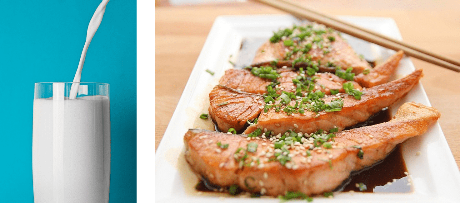 이석증에 좋은 음식인 우유와 연어