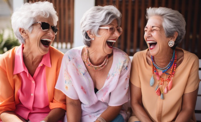 웃고 있는 어르신들