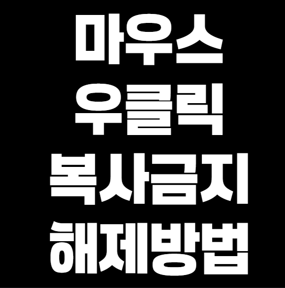 마우스 우클릭 및 복사 금지 해제하는 방법