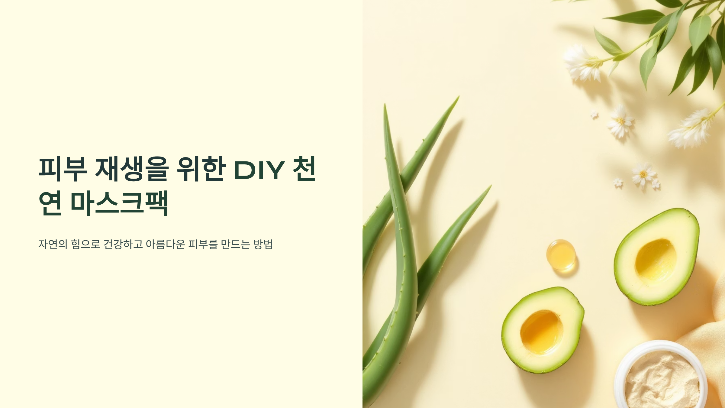 피부 재생 천연 마스크팩 레시피