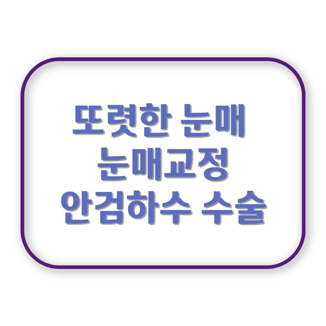 쌍꺼풀 없이도 또렷한 눈 완성! 안검하수 수술 리얼 후기