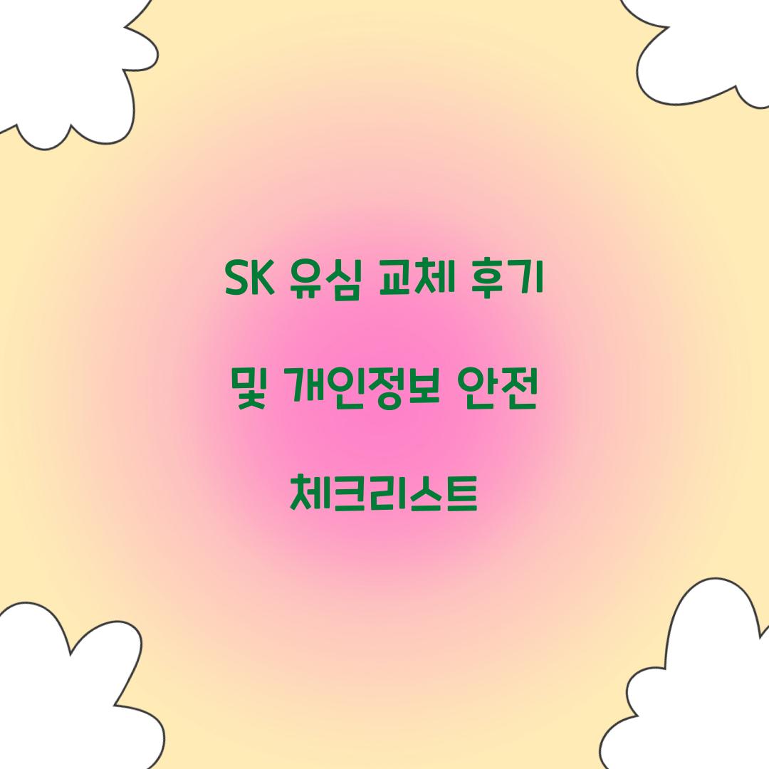 sk 유심 교체 후기