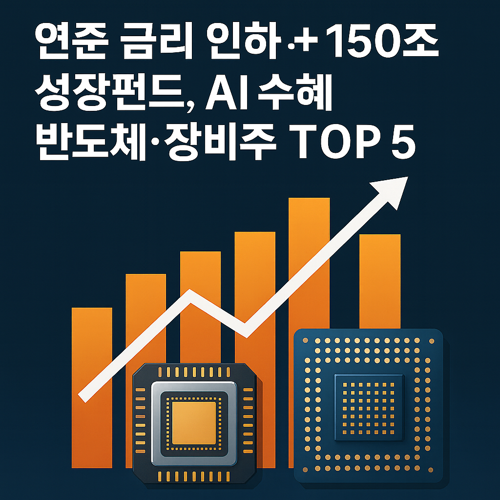 연준 금리 인하&middot;150조 성장펀드, AI 수혜 반도체&middot;장비주 TOP 5