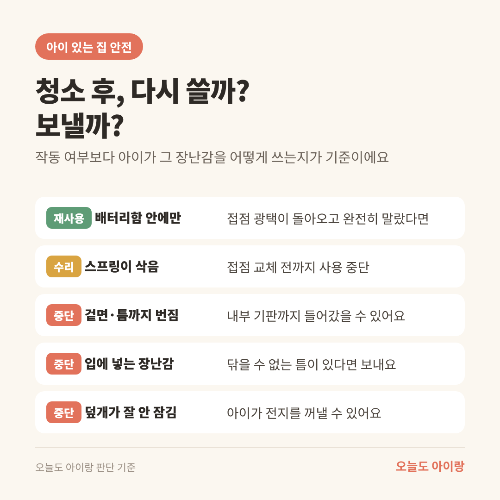 장난감 건전지 누액, 하얀 가루의 정체와 '살릴 장난감 vs 보낼 장난감' 판단법