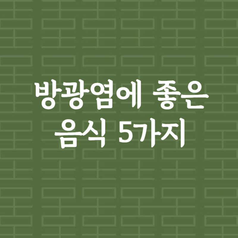 방광염 좋은 음식 5가지