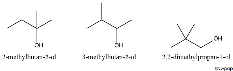C5H12O isomer, C5H12O 이성질체