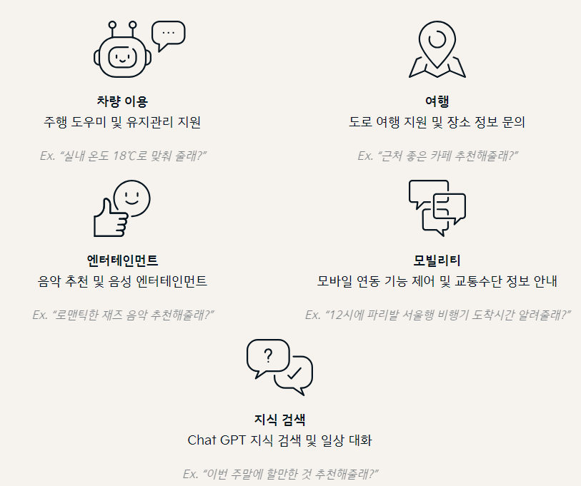 기아 AI 어시스턴트 예시