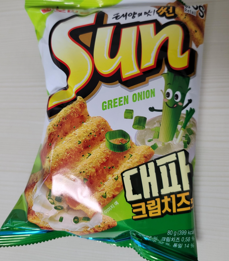 썬칩 대파크림치즈맛 겉 포장지
