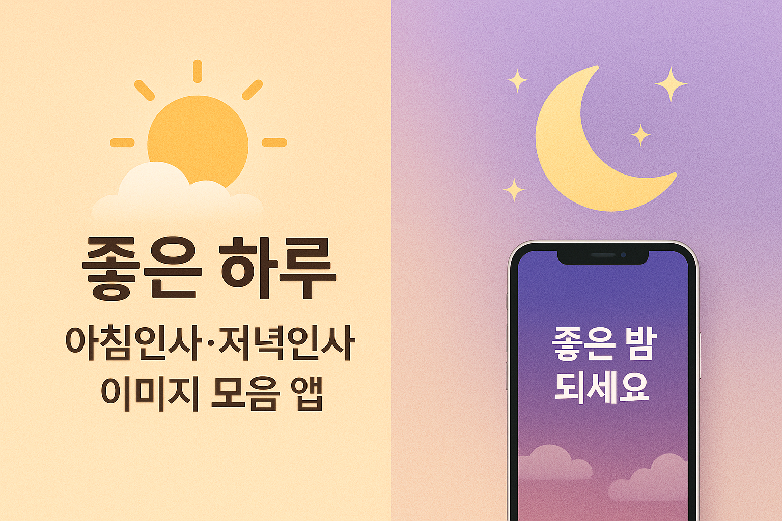 아침인사&middot;저녁인사 이미지 모음 앱