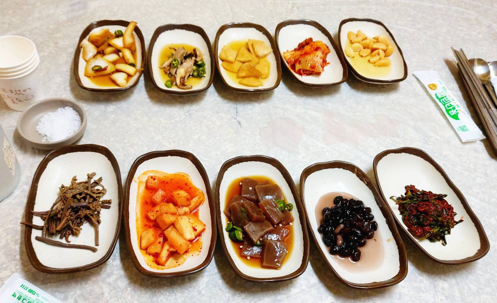 경북 청송군 서울여관식당 기본 반찬