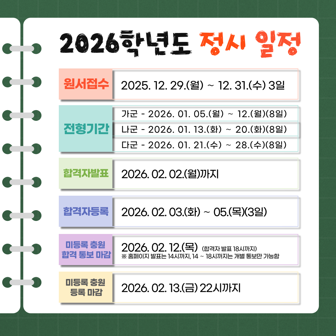 2026학년도 수능일정