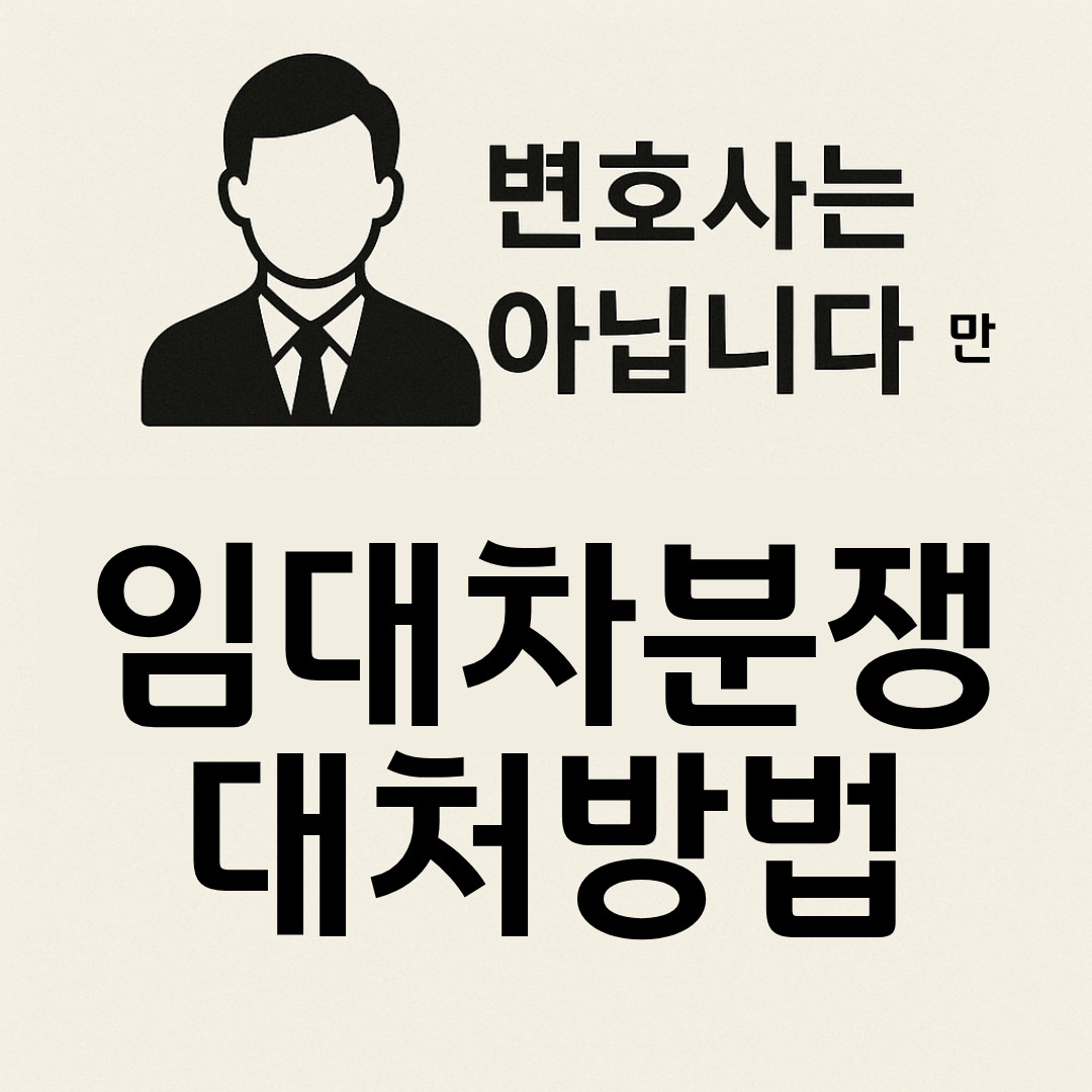 변호사는 아닙니다만 임대차 분쟁 대처 방법