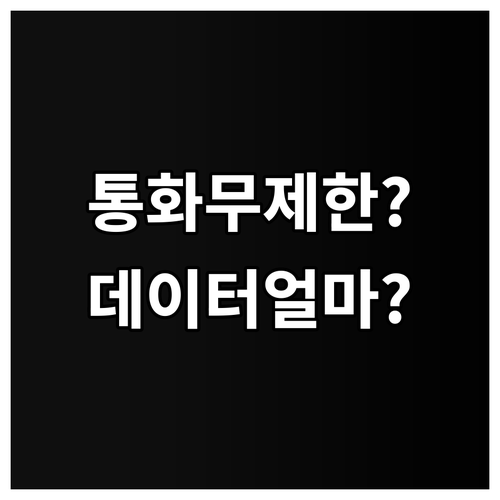 알뜰폰 통화 무제한 요금제 데이터는 ..