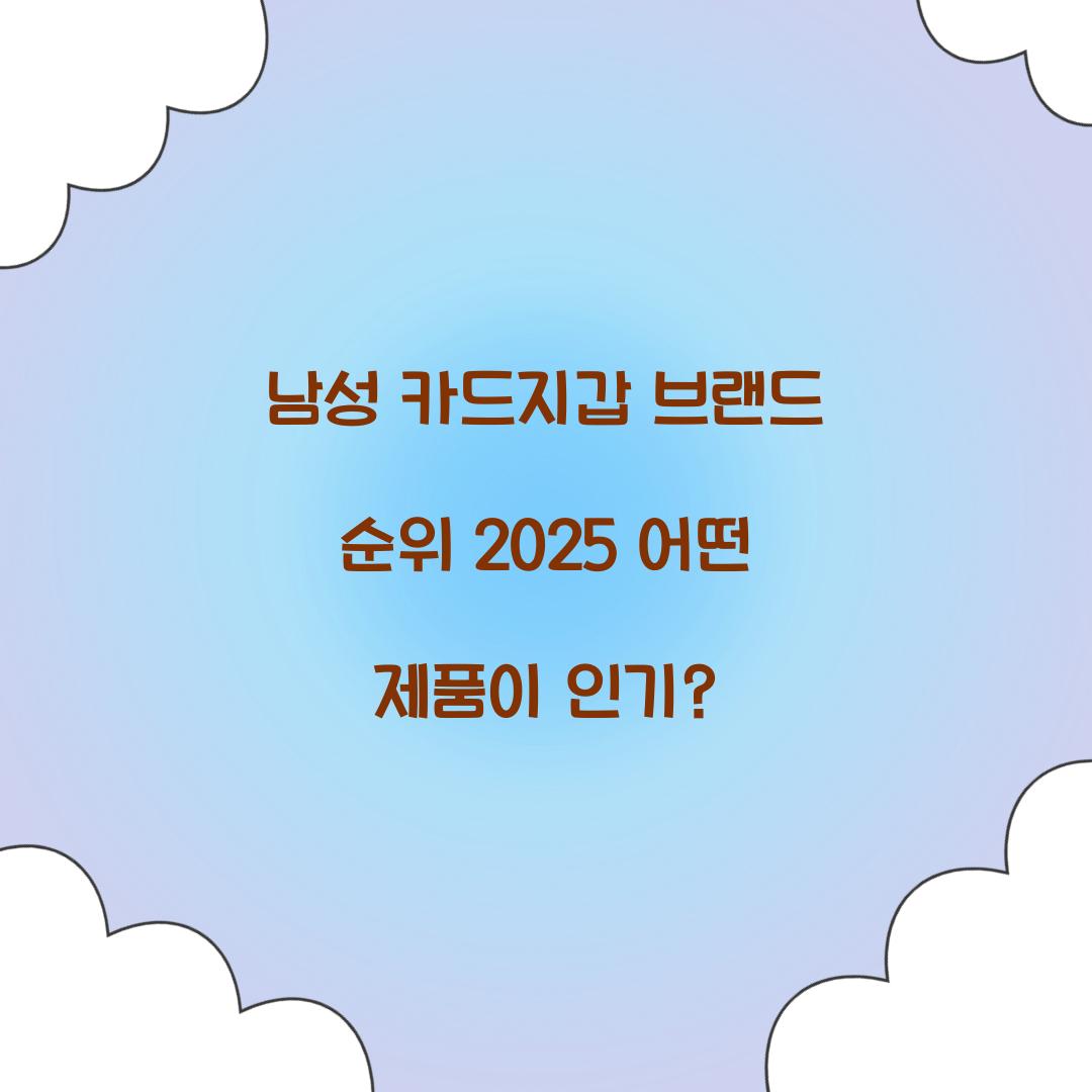 남성 카드지갑 브랜드 순위