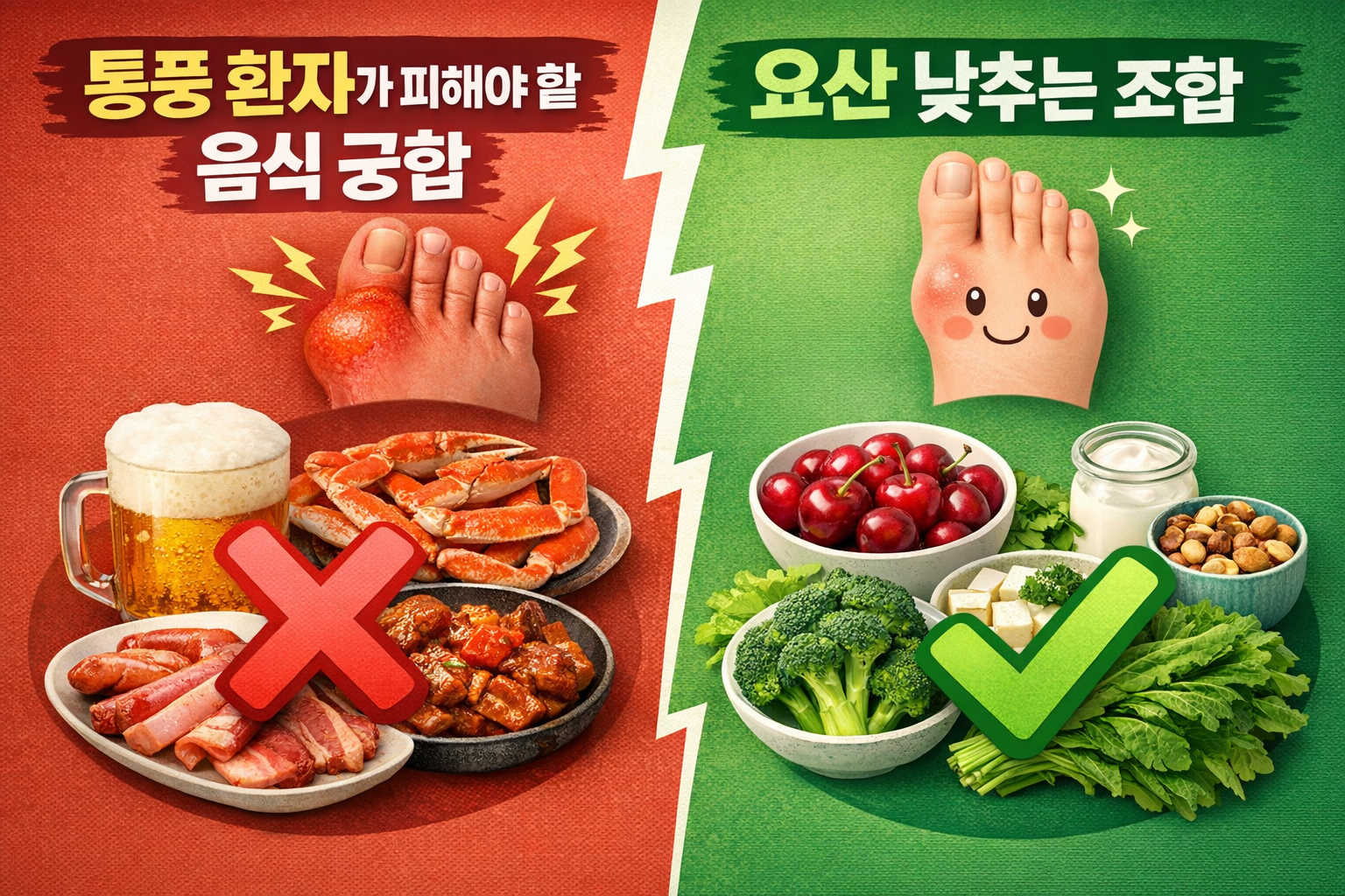 통풍 환자에게 좋은 음식 궁합과 피해야 할 조합