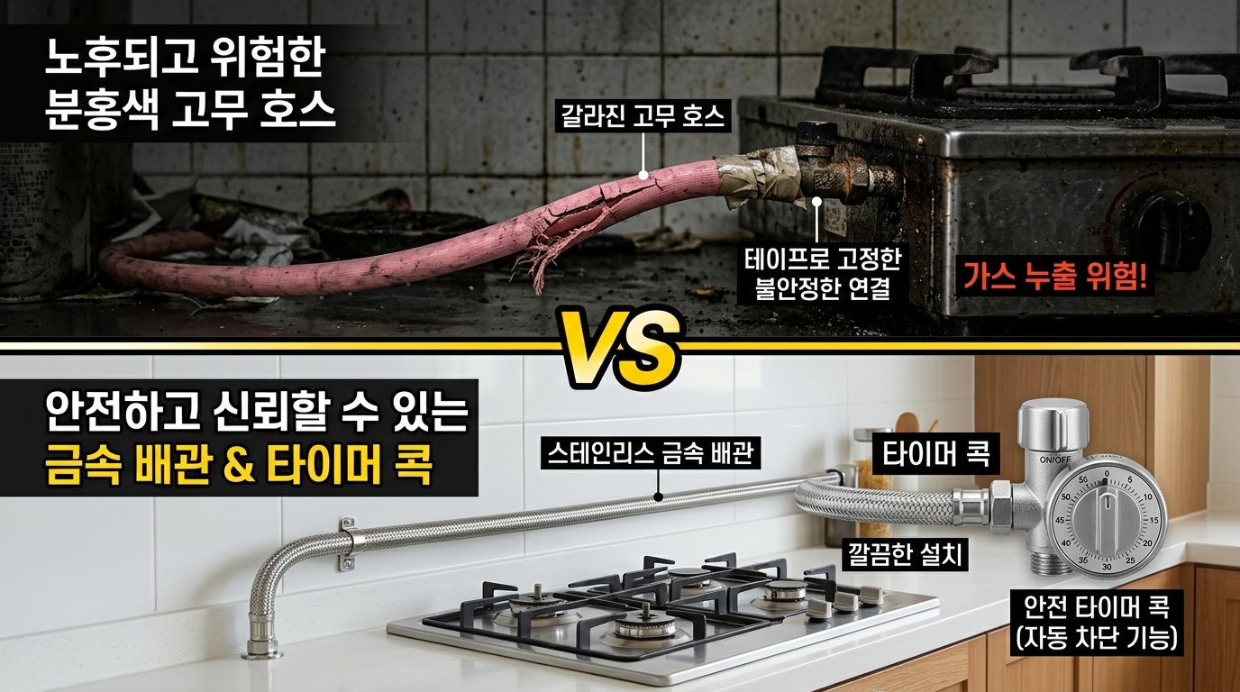 금속배관 교체 비용 절감 및 타이머콕 무료설치 비교