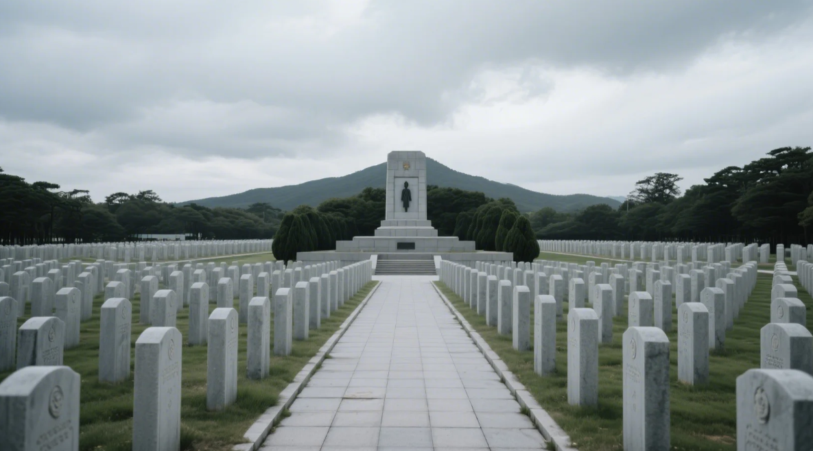 국립현충원 무명용사비와 무덤들