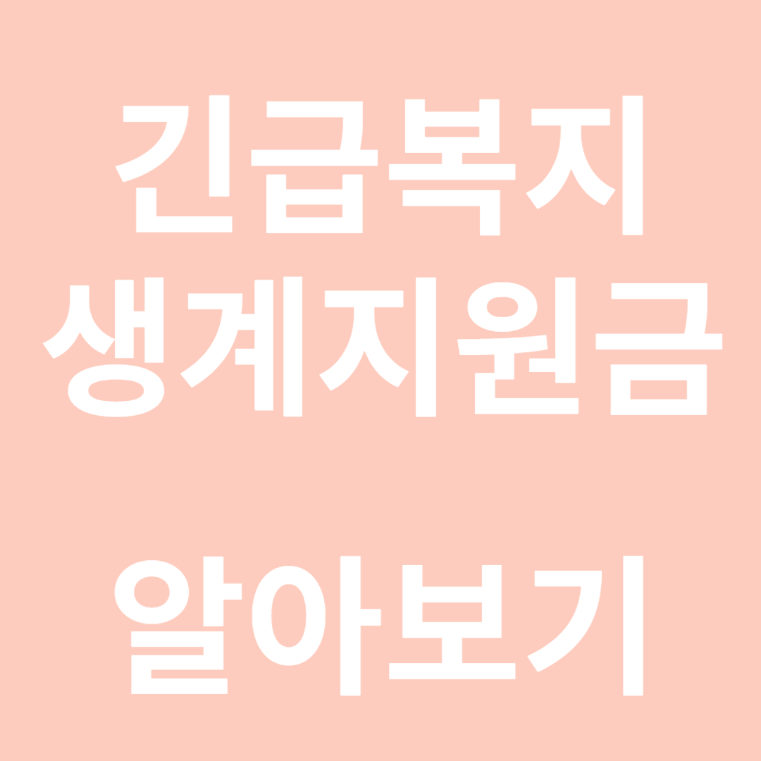 생계지원금 알아보기