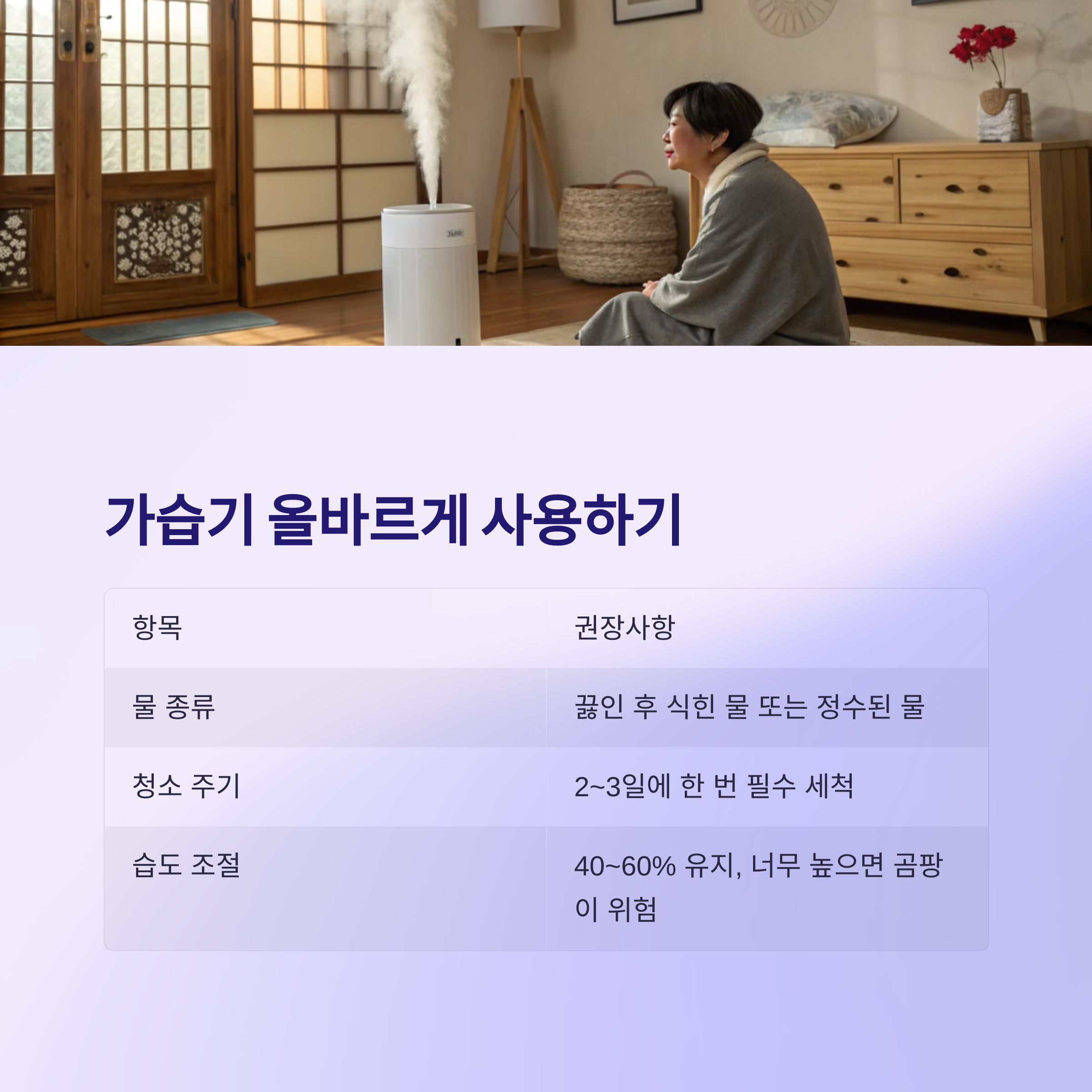 가습기의 올바른 활용법