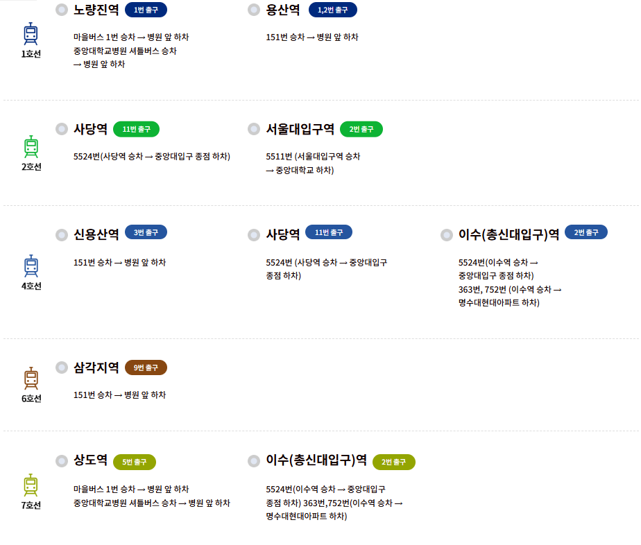 지하철: 흑석역(중앙대입구) 3,4번 출구 도보 5분
