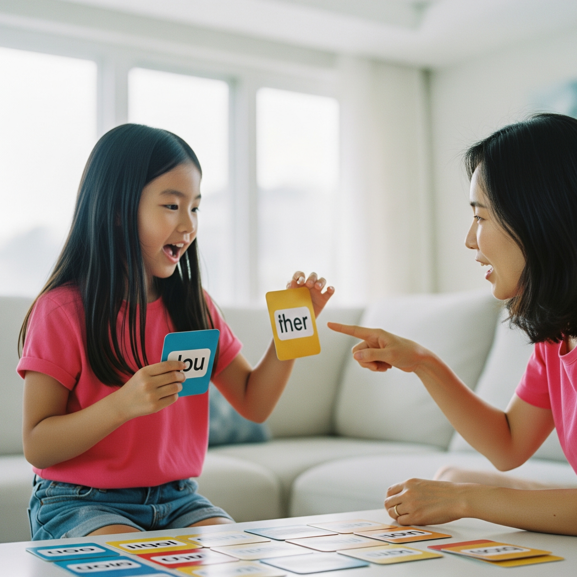 엄마표 영어 단어 학습 중인 초등학생