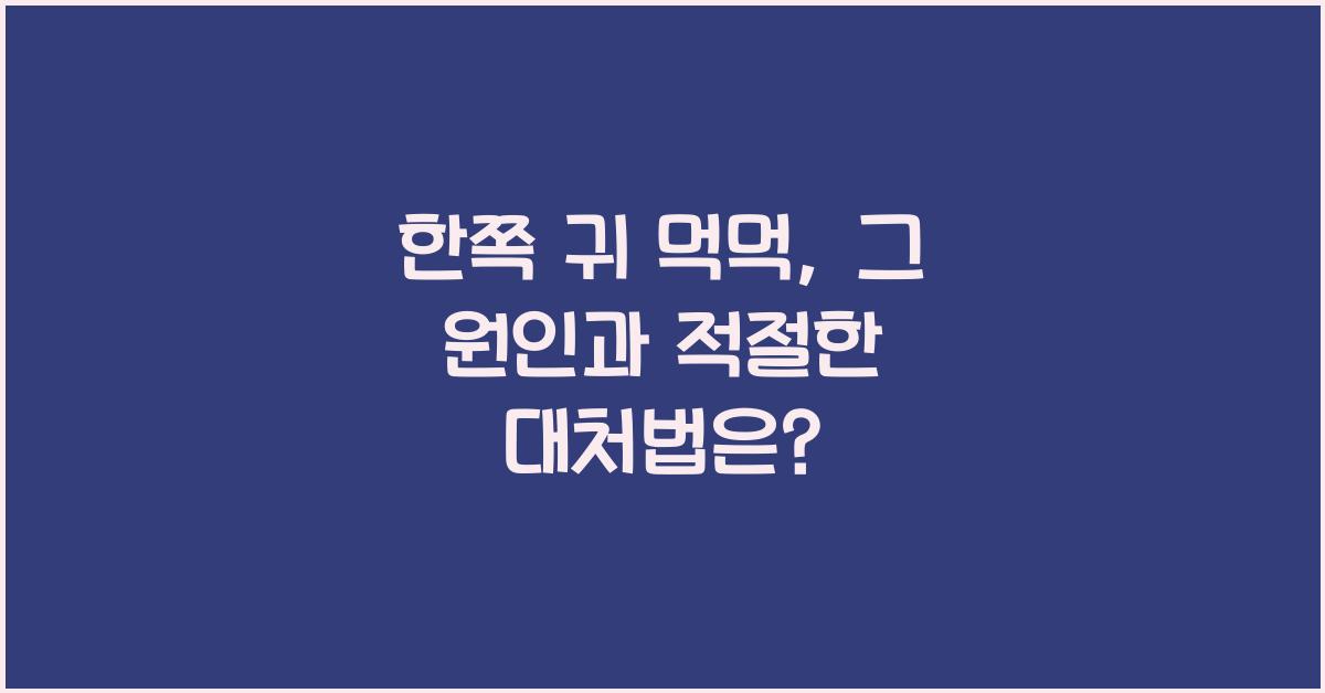 한쪽 귀 먹먹
