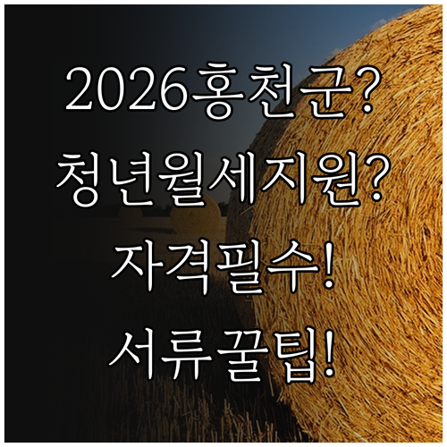 2026 홍천군 청년월세지원 신청 자..