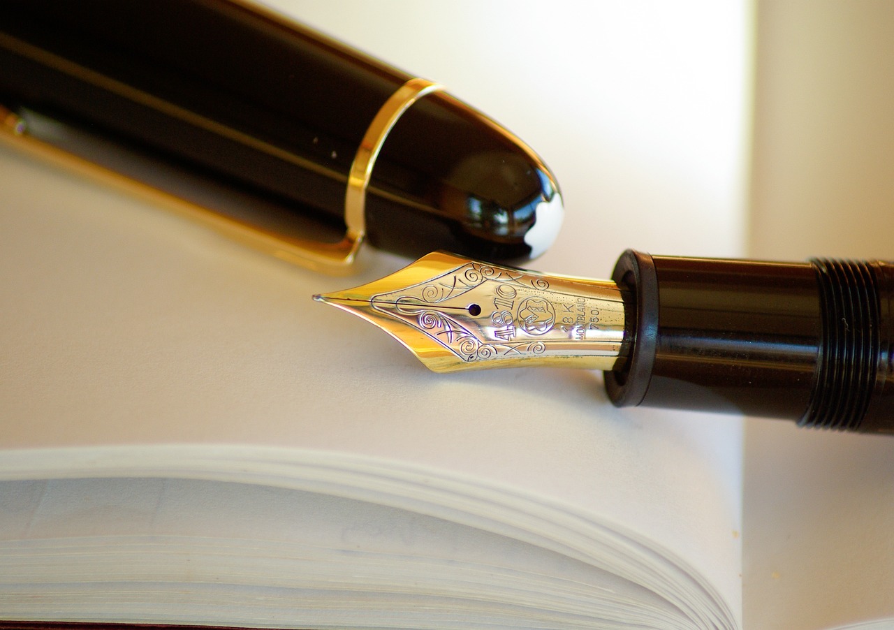 A pen on a notebook