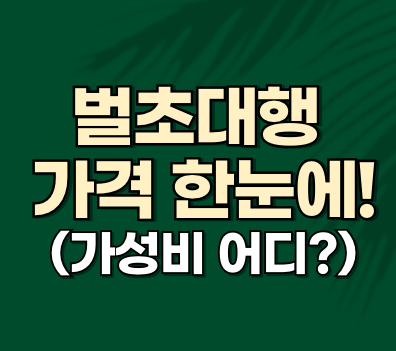 벌초대행 가격비교 한눈에, 가성비 어디?