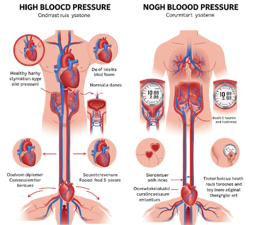 정상 vs 고혈압 이미지