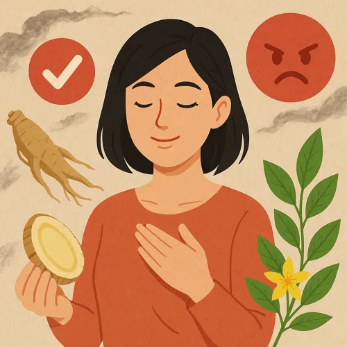 황기를 상징하는 전통 약재 이미지