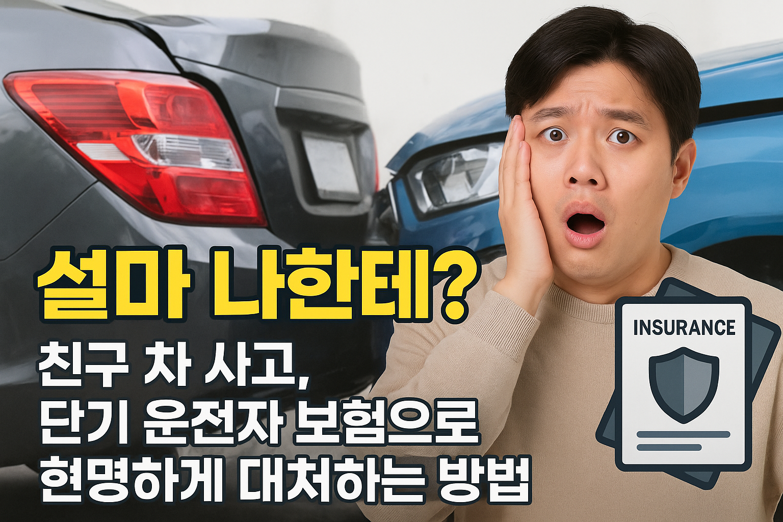 "설마 나한테?" 친구 차 사고, 단기 운전자 보험으로 현명하게 대처하는 방법