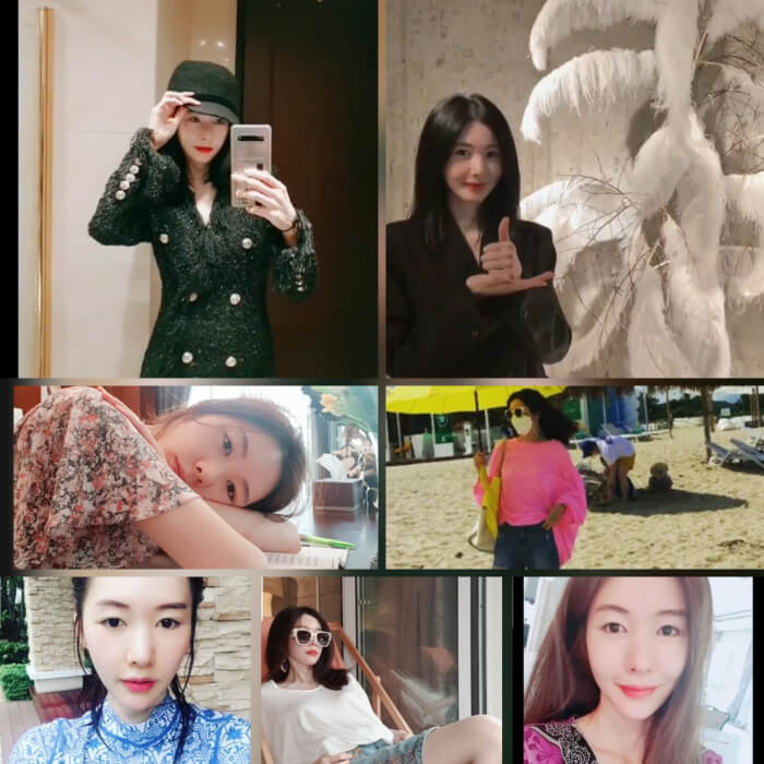 7장의-셀카-사진들을-보여주고-있습니다