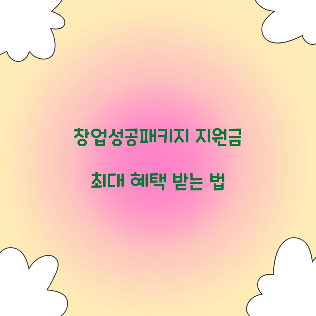 창업성공패키지 지원금