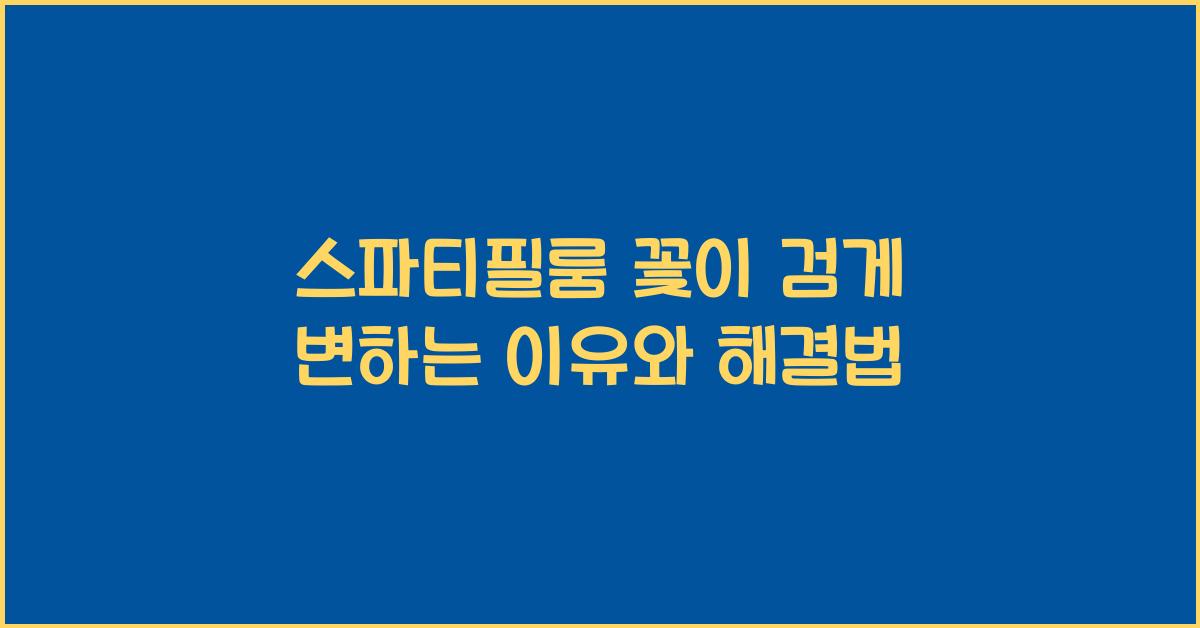 스파티필룸 꽃이 검게변하는 이유