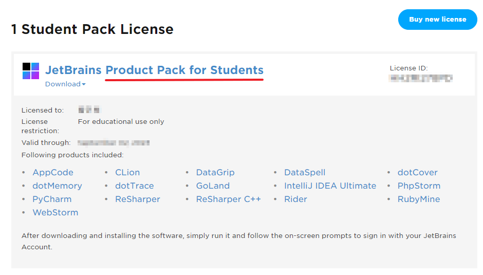 intellij-school-license