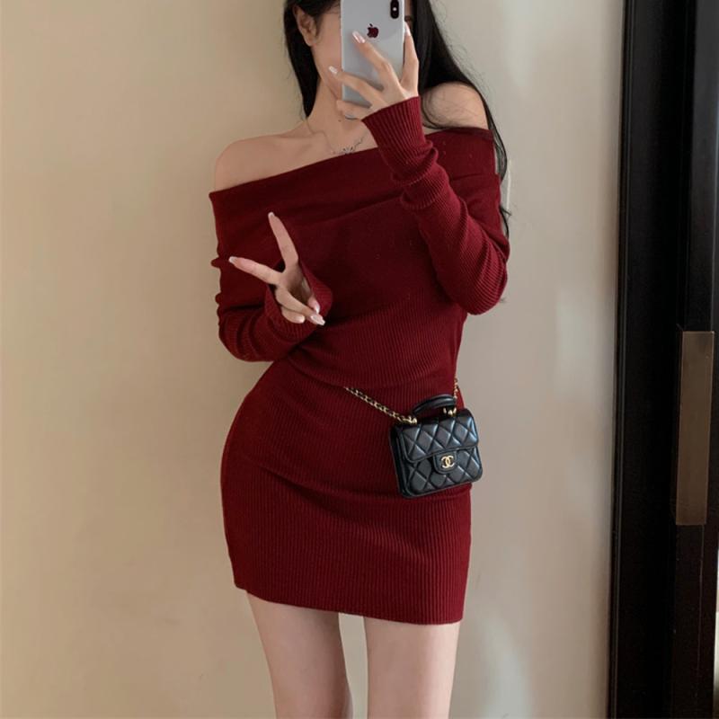 여성 존디스 홀리데이 오픈숄더 미니원피스