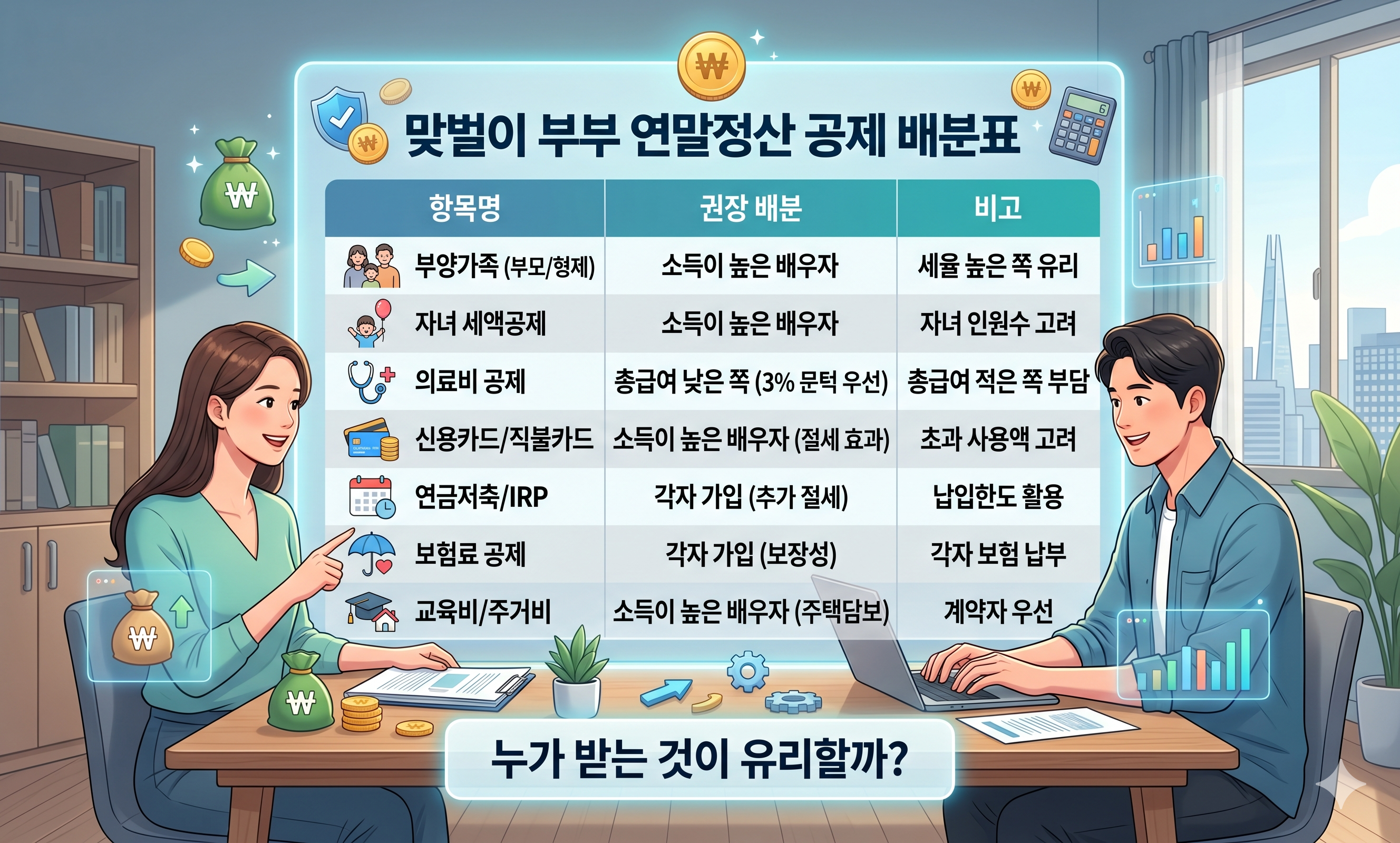 연말 정산 배분표 인포그래픽