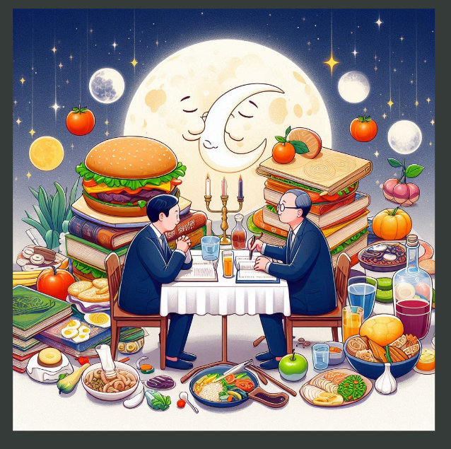 국민은행에서-전세대출이-나와가지고-일이-잘해결-되어서-행복하게-식사하고-있는-모습을-상상한-사진