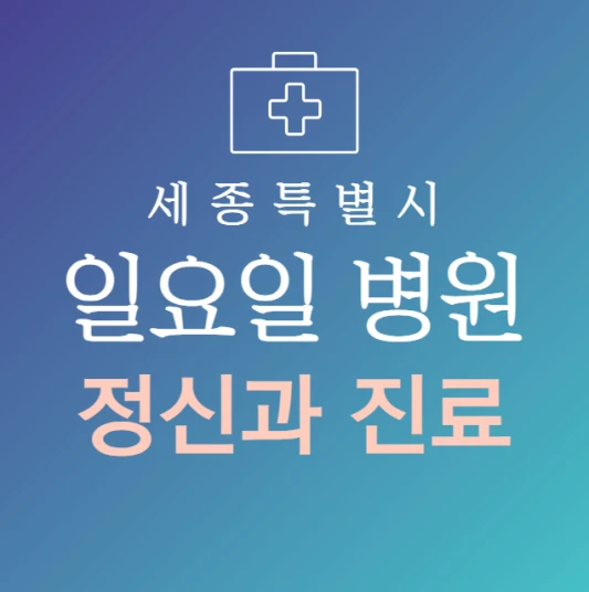 세종시-일요일-정신건강의학과-문여는곳-주말에-진료하는-세종시-24시간-정신과-병원