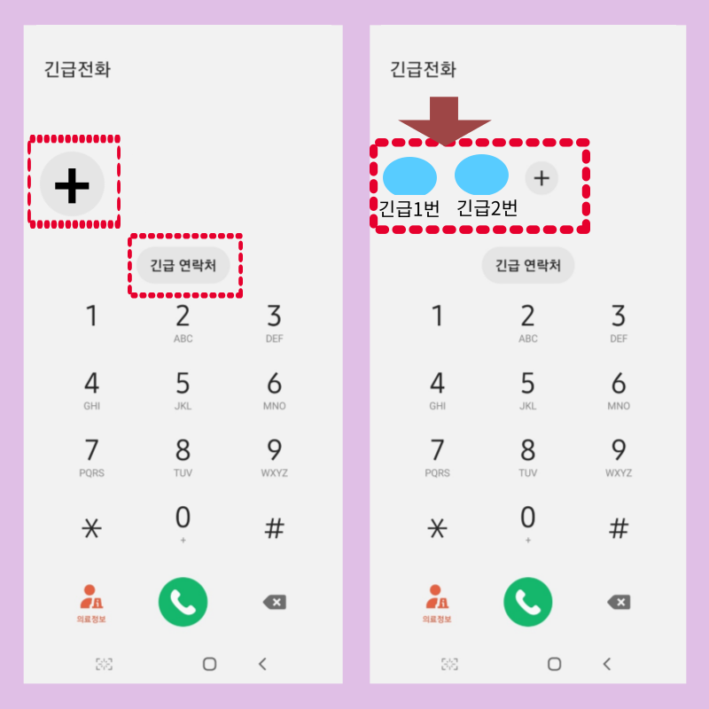 스마트폰 긴급전화 연락처 입력방법