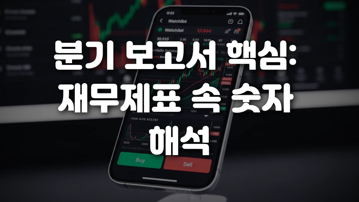 분기 보고서 핵심 재무제표 속 숫자 해석