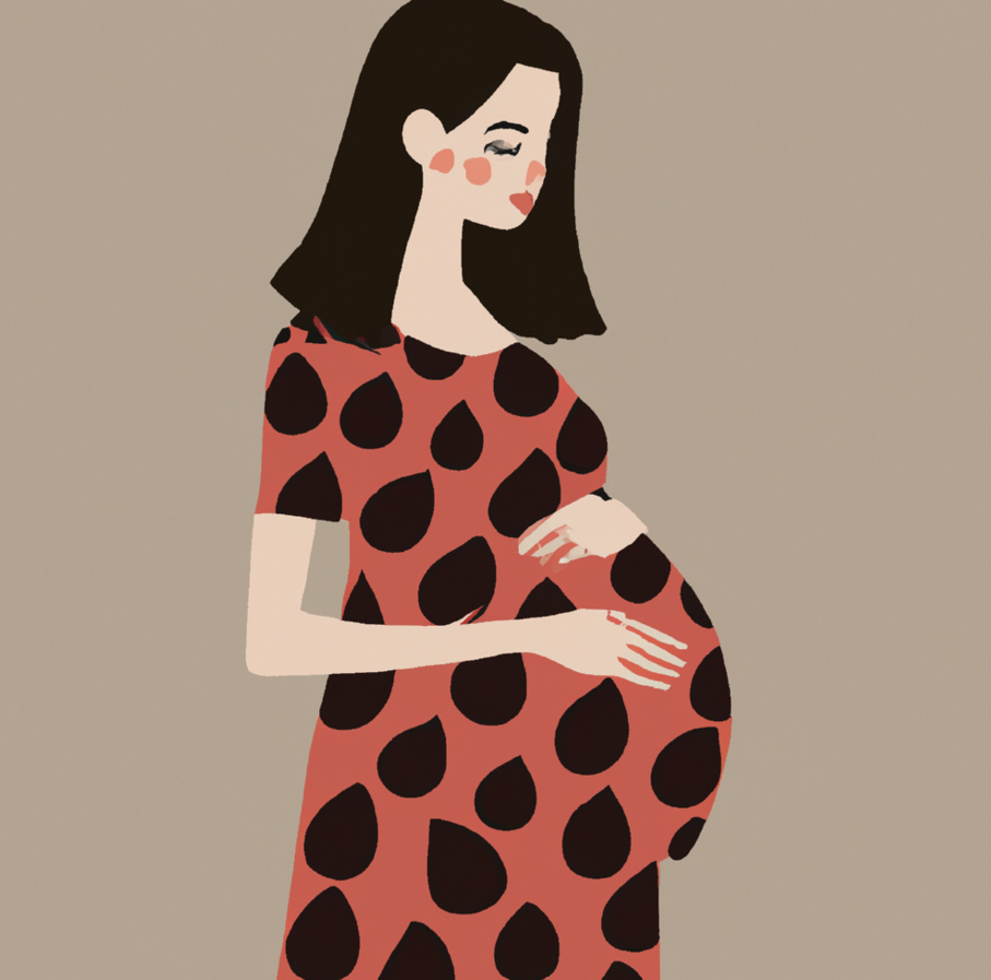 배를 만지고 있는 임산부